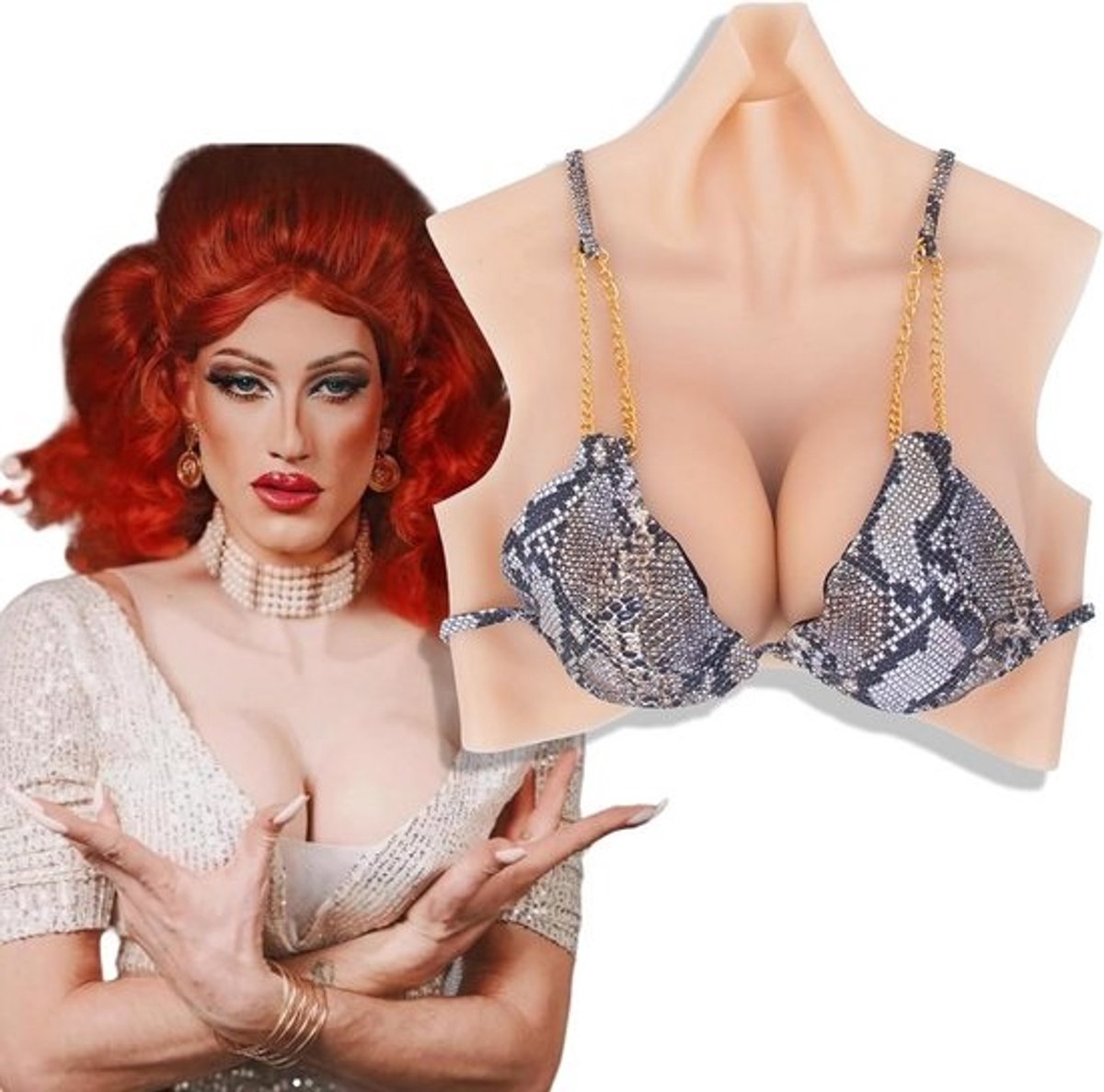 Realistische Siliconen Borstprothese C-G Cup voor Crossdressers en Cosplay