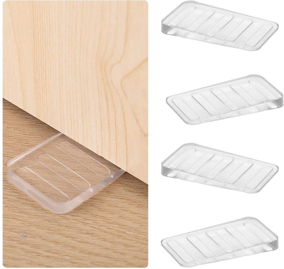 Nivelleerwiggen & Deurstoppers - Antislip Rubber & Kunststof - Voor het nivelleren van meubels en als deurstopper - 4 stuks