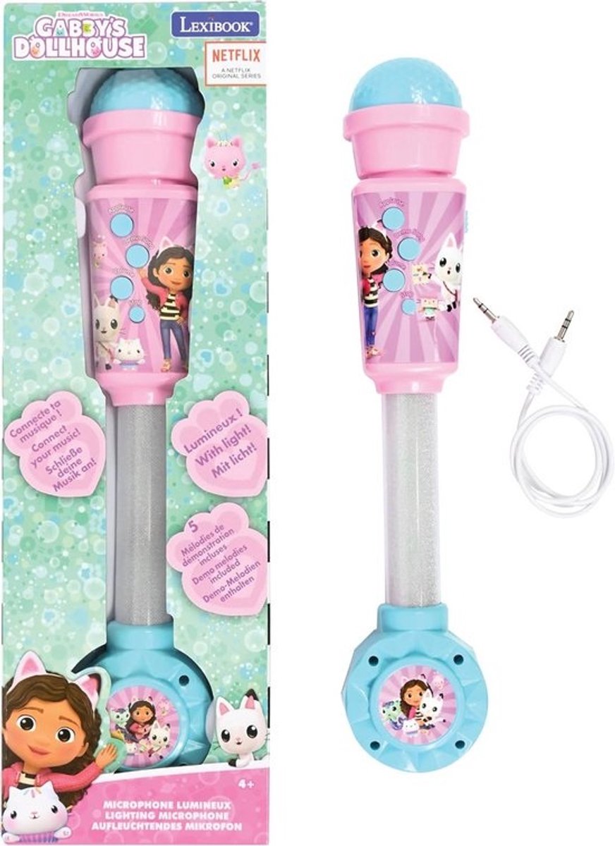 Gabby's Dollhouse Kindermicrofoon met Lichten en Muziek - Blauw/Roze