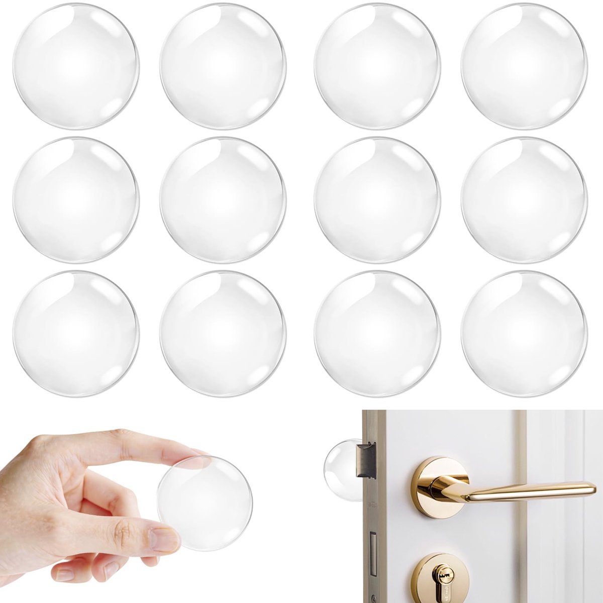 Deurbuffer - Zelfklevend - Wandbeschermer - Transparant - 40 x 8 mm - 12 stuks