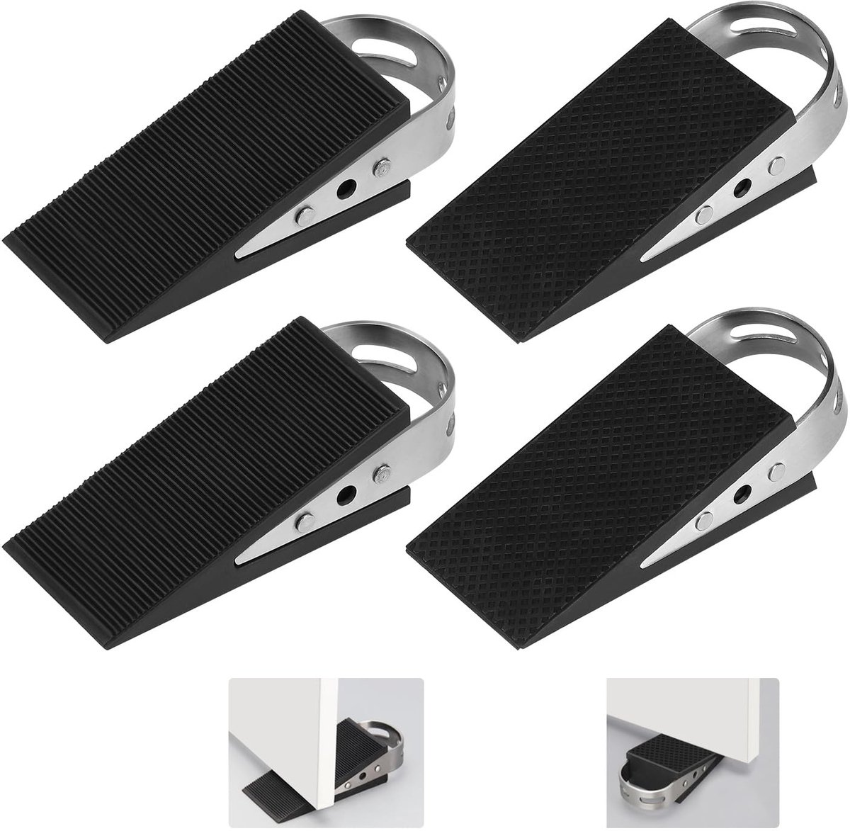 Rubberen Mobiele Deurstopper - Met Deurbescherming - Voor deuren - 4 stuks
