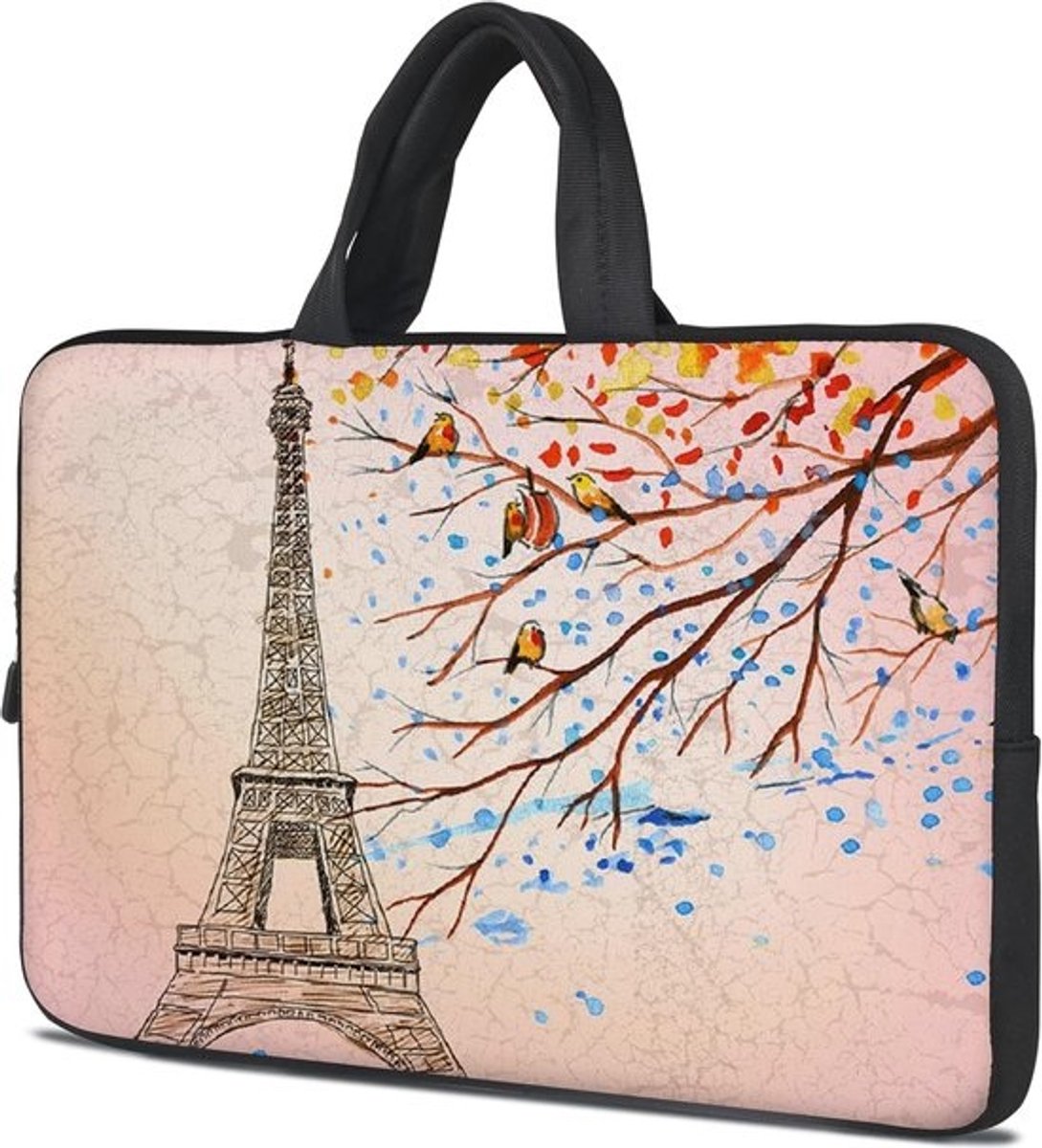 Laptop Tas - Beschermhoes Notebook - Veilig Vervoer - Waterafstotend Neopreen - Tot 15.6 Inch - Zwart