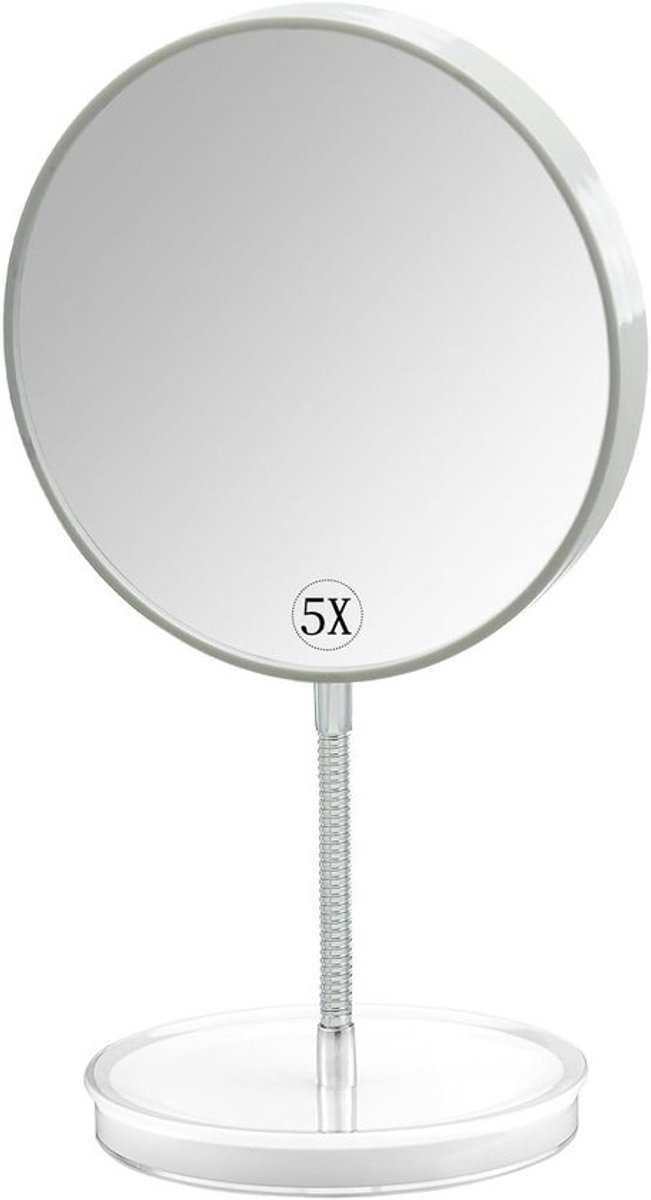 Vergrotende Make-up Spiegel - Dubbelzijdig Tafelmodel - Nauwkeurige Make-up - 360 Graden Rotatie - 6 Inch Diameter - Wit
