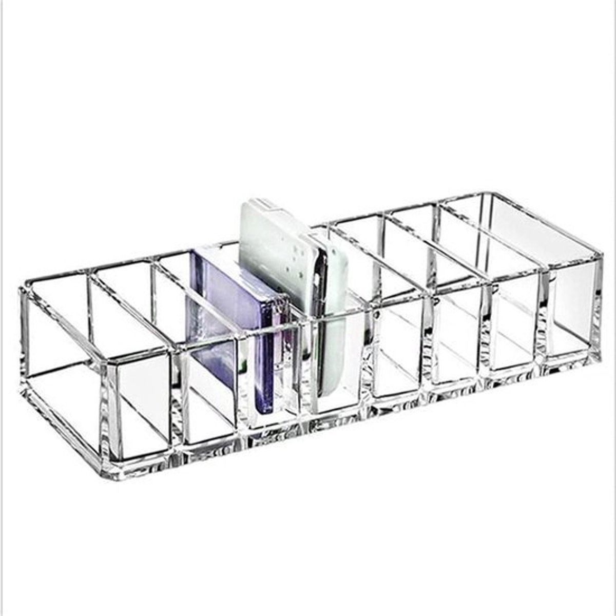 Acryl Make-up Organizer - Cosmetica Opberger - Bureau Opruimen - 8 Compartimenten - 23 x 10 x 6 cm - Transparant
