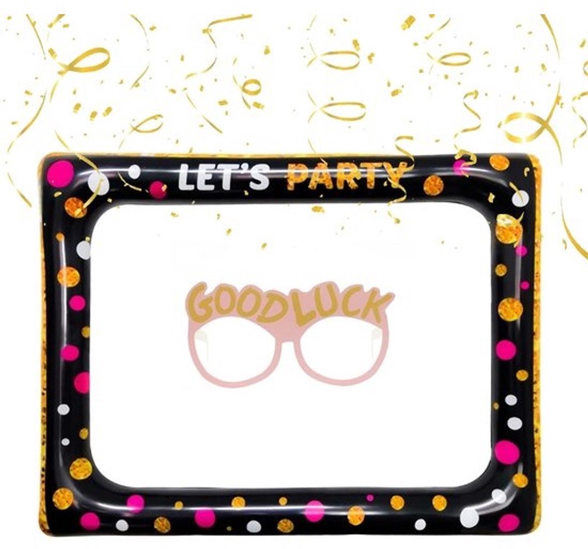 Dailygoods- Opblaasbaar Selfieframe 65 x 78 cm - Fotolijstaccessoires - Fotorekwisieten - Party Accessoires - Fotobooth - Herbruikbaar PVC - Fotorekwisiet