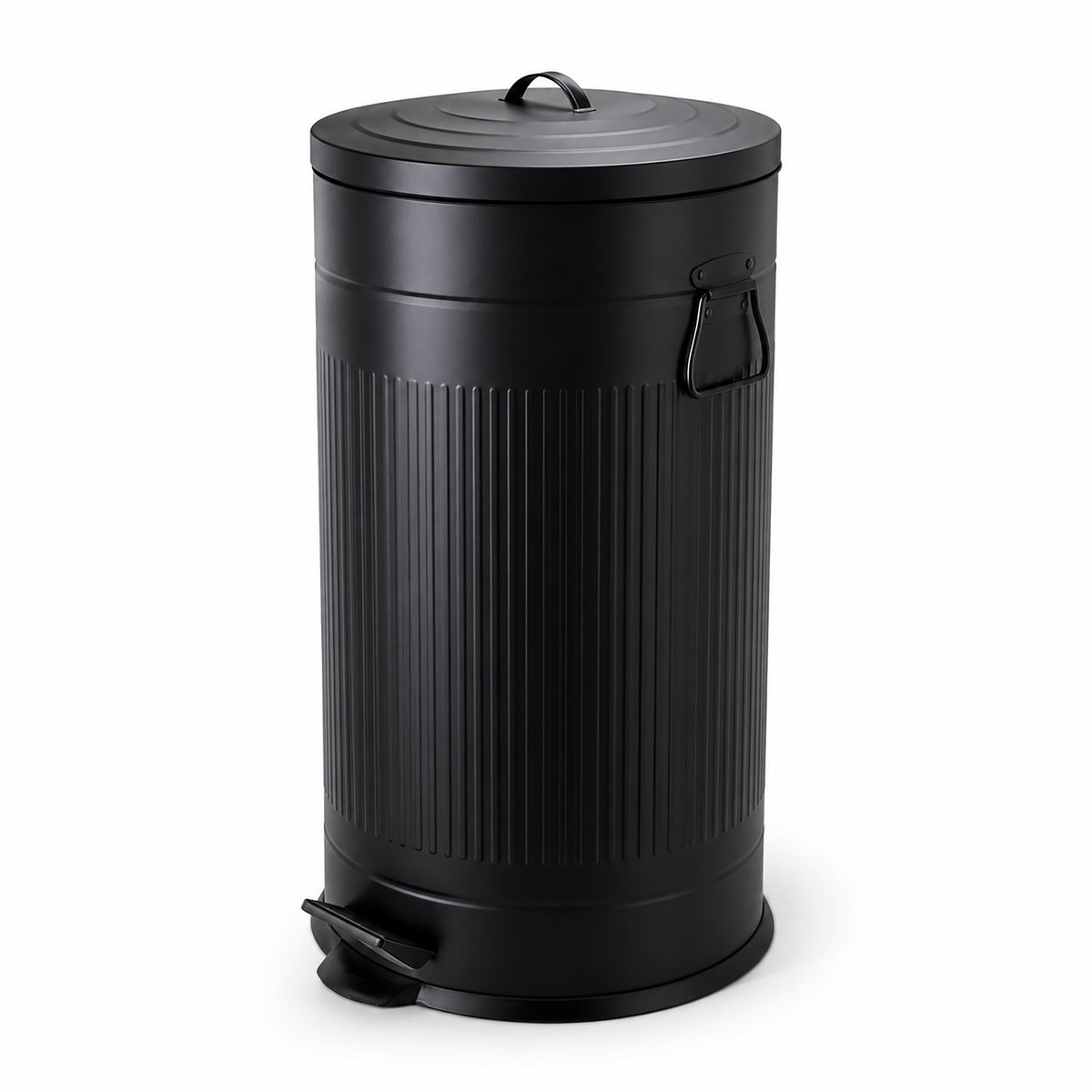 Vuilnisbak - 40 l - metaal - retro - zwart