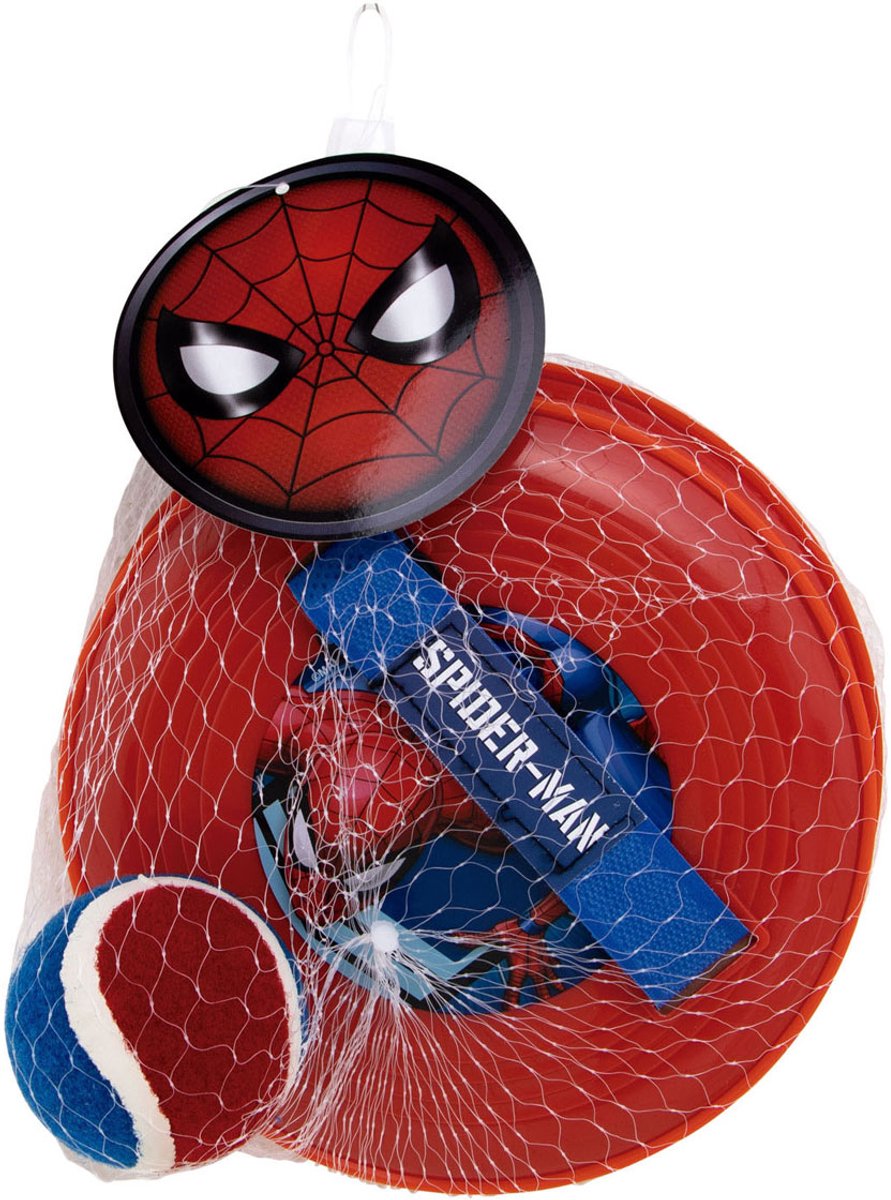 Lobbes Spiderman vang- en werpspel voor buiten met klittenband.