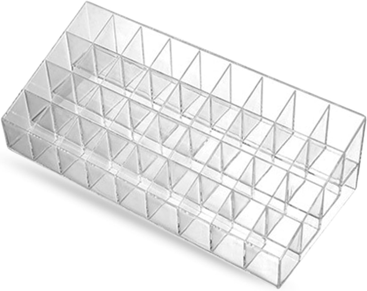 Lipstick Organizer met 36 Compartimenten, Transparante Acryl Houder voor Cosmetica, Perfect voor Lipgloss en Lippenstiften