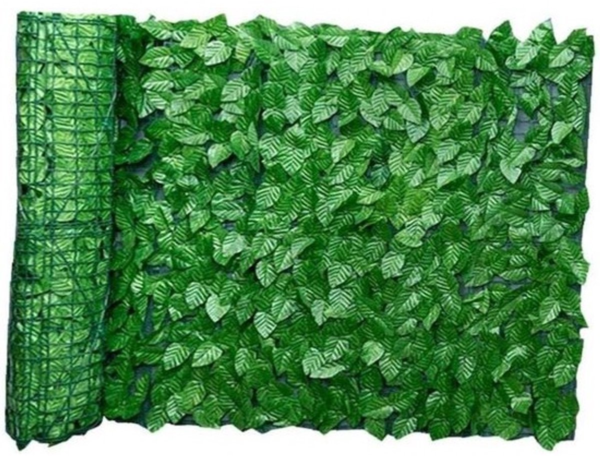 Kunstklimop Heggenhek - Kunstplant Scherm - Privacy Creëren - UV-bestendig PE-kunststof - 05 x 3 meter - Groen