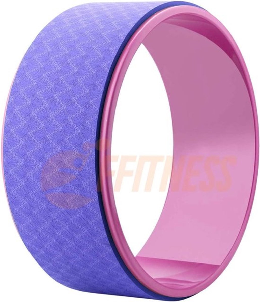 Yoga Wiel - Fitness Wiel - Pilates Body Training - Antibactarieel TPE Materiaal - 28x28x1.6cm - Paars