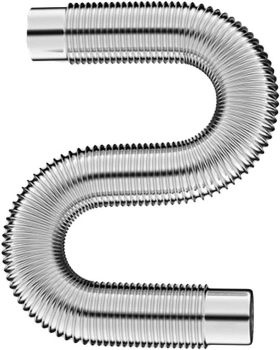 Flexibele Rookpijp - Verstelbare Afvoerbuis - Kachel Aansluiten - Roestvrij Staal - 5-11 cm Diameter - Zilver