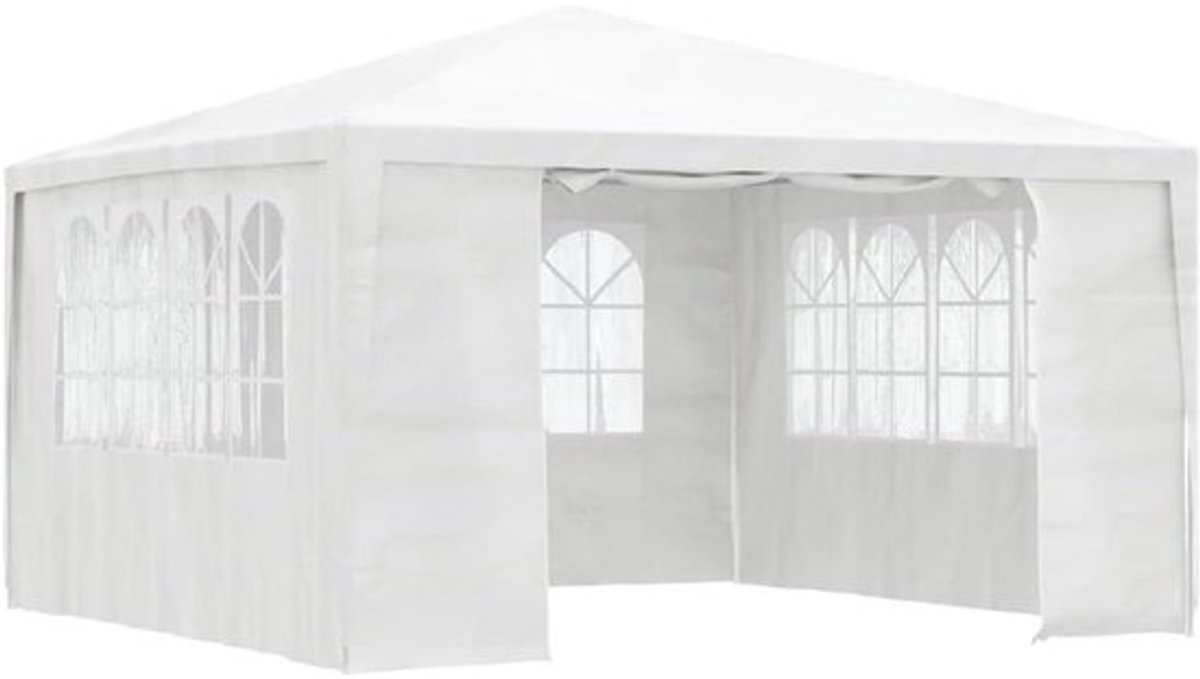 Partytent met zijwanden - Feesttent paviljoen - Buitenfeesten beschermen - UV-blokkerende waterdichte luifel - 4x4 meter - Wit