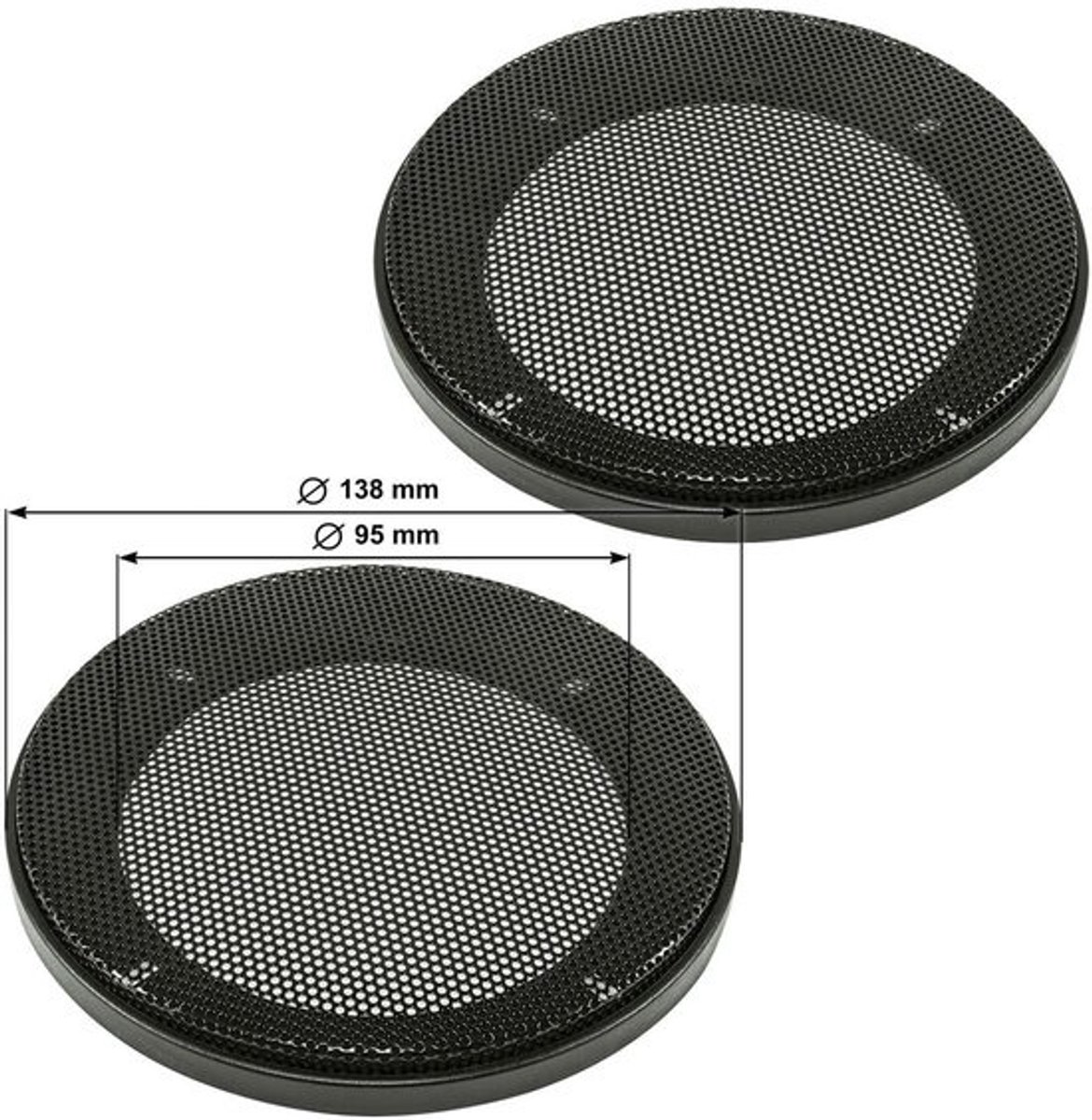 Luidsprekerrooster Set - Afdekking Speaker - Auto Audio - 2-delige Uitvoering - 100mm DIN - Zwart