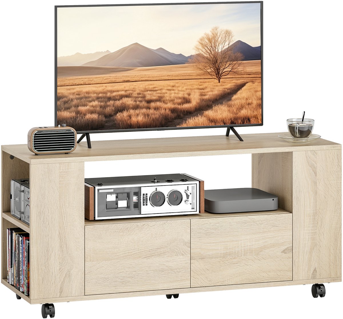 ECTEATOY® TV-meubel op Wieltjes - TV-kast tot 42 Inch met Laden 102 cm 42 pouces