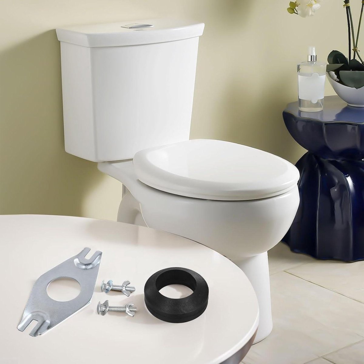Sluitkoppelingsset Toilet - WC Reparatie - Lekkage Herstellen - Complete Set - Standaard Maat - Zilver