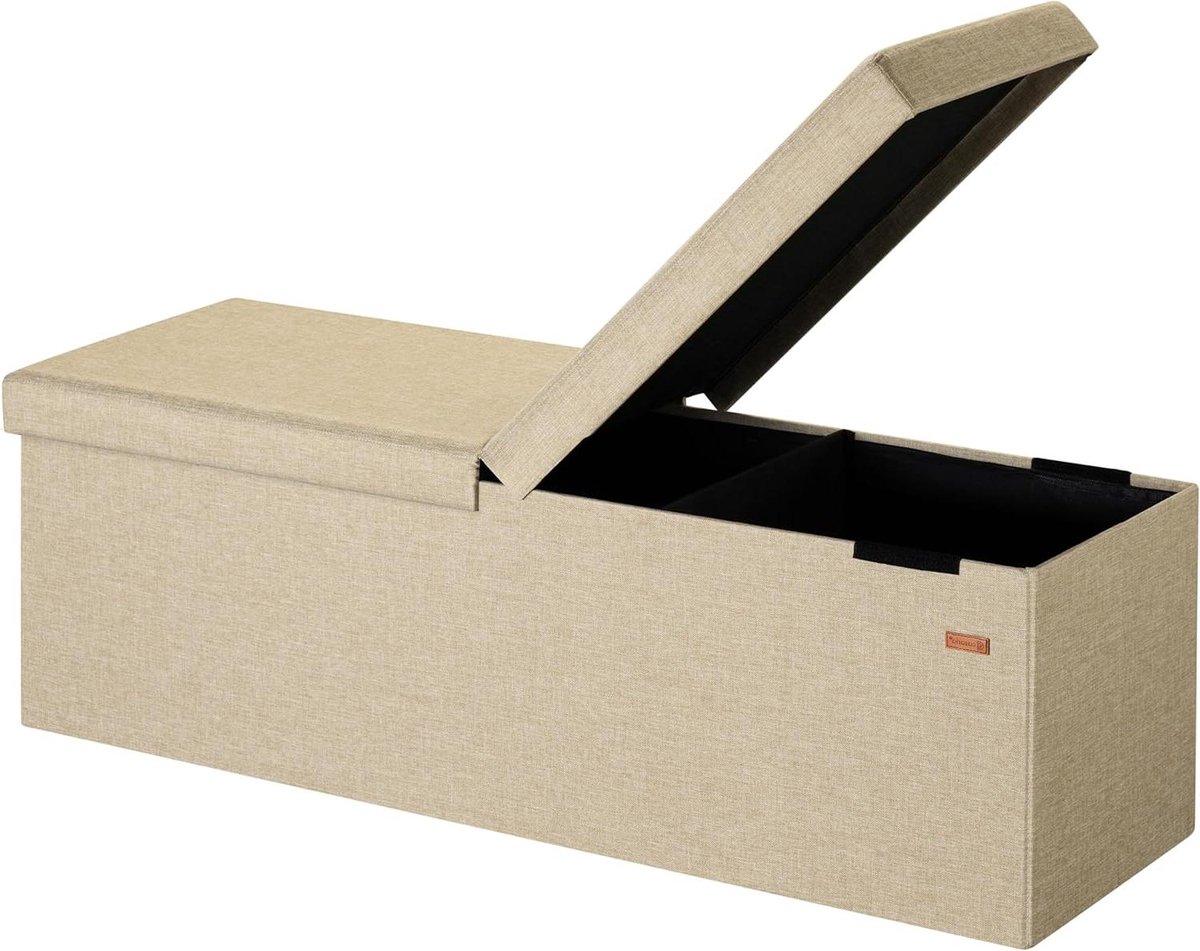 Zitbank met Opbergruimte - Opbergkist Bank - Orde Scheppen Wonen - Hoge Belastbaarheid - 130 Liter - Beige