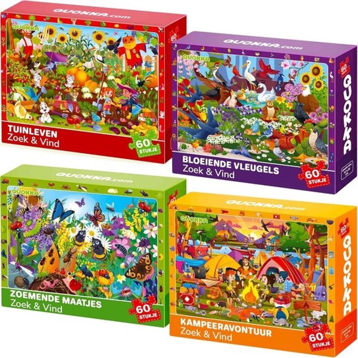 Puzzel voor Kinderen van 4 Tot 6 Jaar - Educatieve Zoek & Vind Puzzels - 4x60 Stukjes