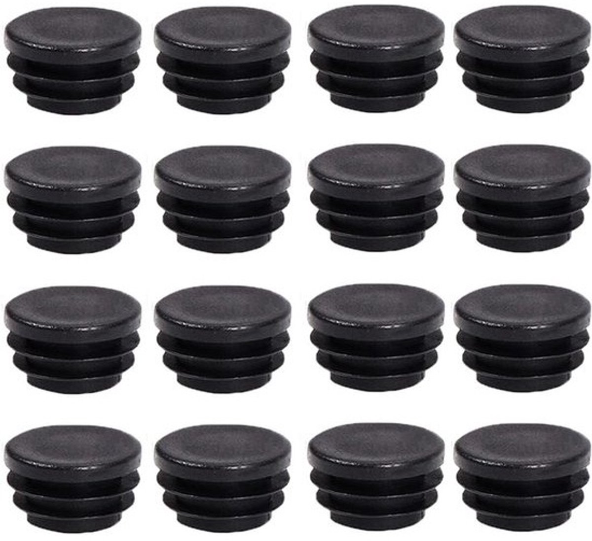 Buispluggen Plastic - Gatpluggen Stoelpoten - Meubels Beschermen - Geribbeld Voor Montage - 20 x 35 mm - Zwart