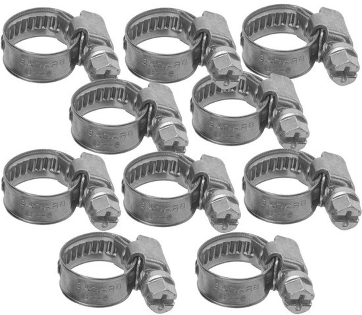 Roestvrijstalen Slangklemmen - Slangklemmen met Schroefdraad - Slangen Bevestigen - Hoogwaardige Constructie - 34-56 mm - Zilver
