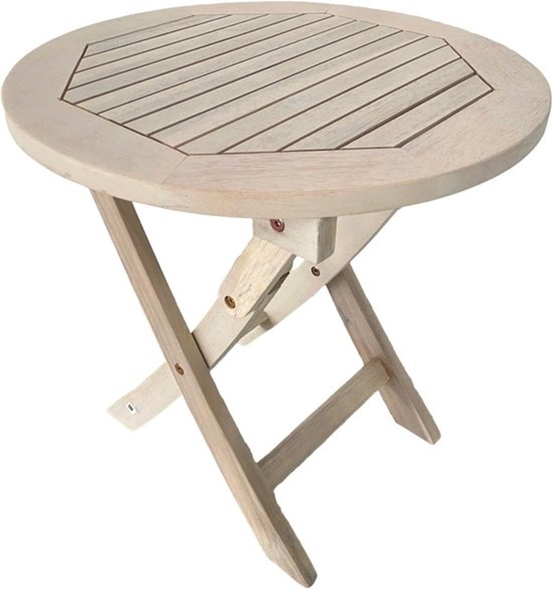 Tuin Tafel - Balkon Tafel - Buiten Zitten - Inklapbaar Design - 48 cm Rond - Wit
