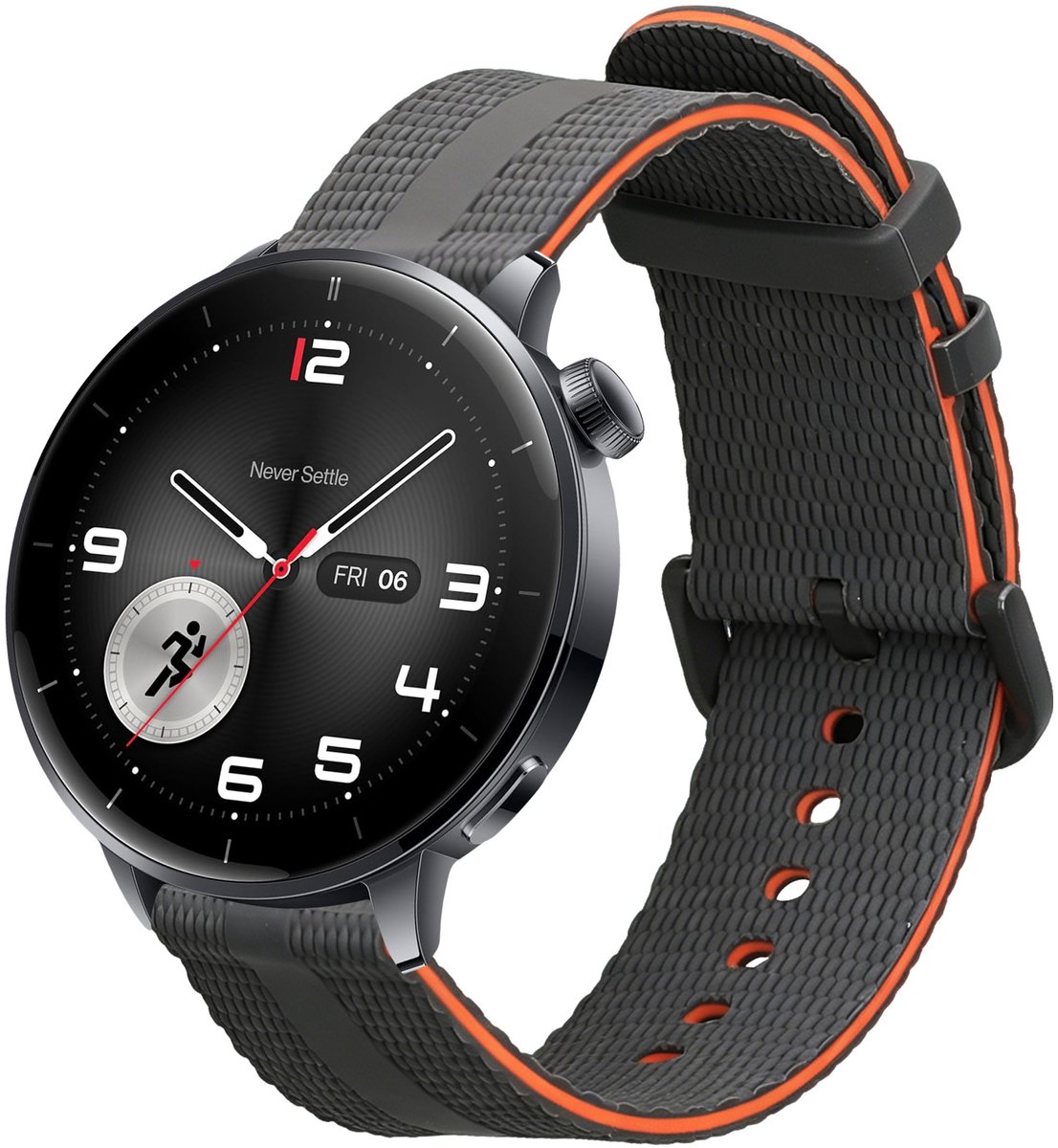 kwmobile horlogebandje geschikt voor OnePlus Watch 3 / 2 / 2R / Oppo Watch X2 polsband - Smartwatch bandje van TPU - Activity tracker horloge band in zwart / oranje