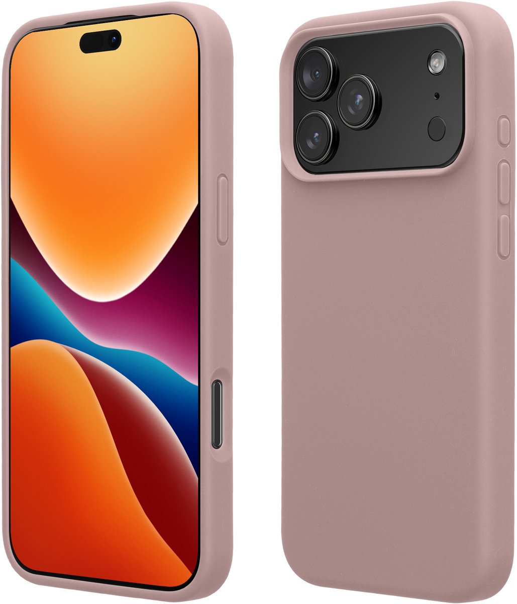 kwmobile telefoonhoesje geschikt voor Apple iPhone 18 Pro / iPhone 17 Pro - Hoesje met siliconen coating - Smartphone case in licht oudroze