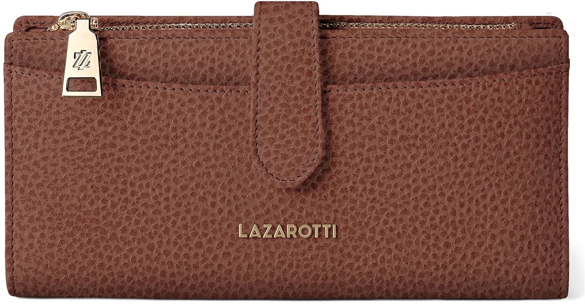 Lazarotti portemonnee Bologna Leather Wallet 20 cm Brown bruine