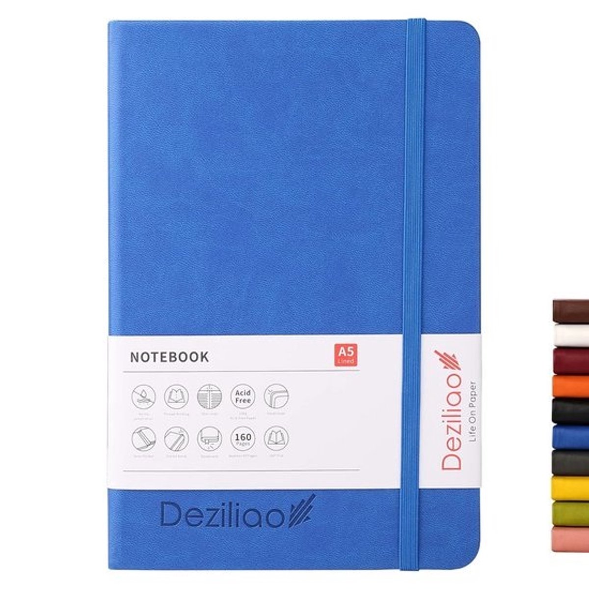 Hardcover Notitieboek A5 met Kaft - 160 Gevoerde Pagina's - 100 Gsm Dik Premium Papier