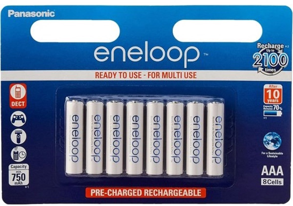 Oplaadbare Batterijen - AAA Accu's - Apparaten Voeden - Lage Zelfontlading - 750 mAh - Zwart