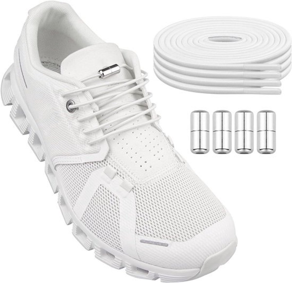 Elastische Schoenveters voor Loopschoenen met Metalen Sluiting - 2 Paar