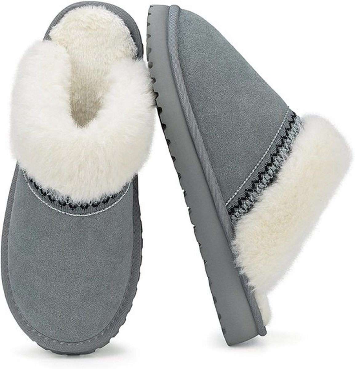 Warme gevoerde clogs en pantoffels voor dames en heren - Winter pluizige instappers