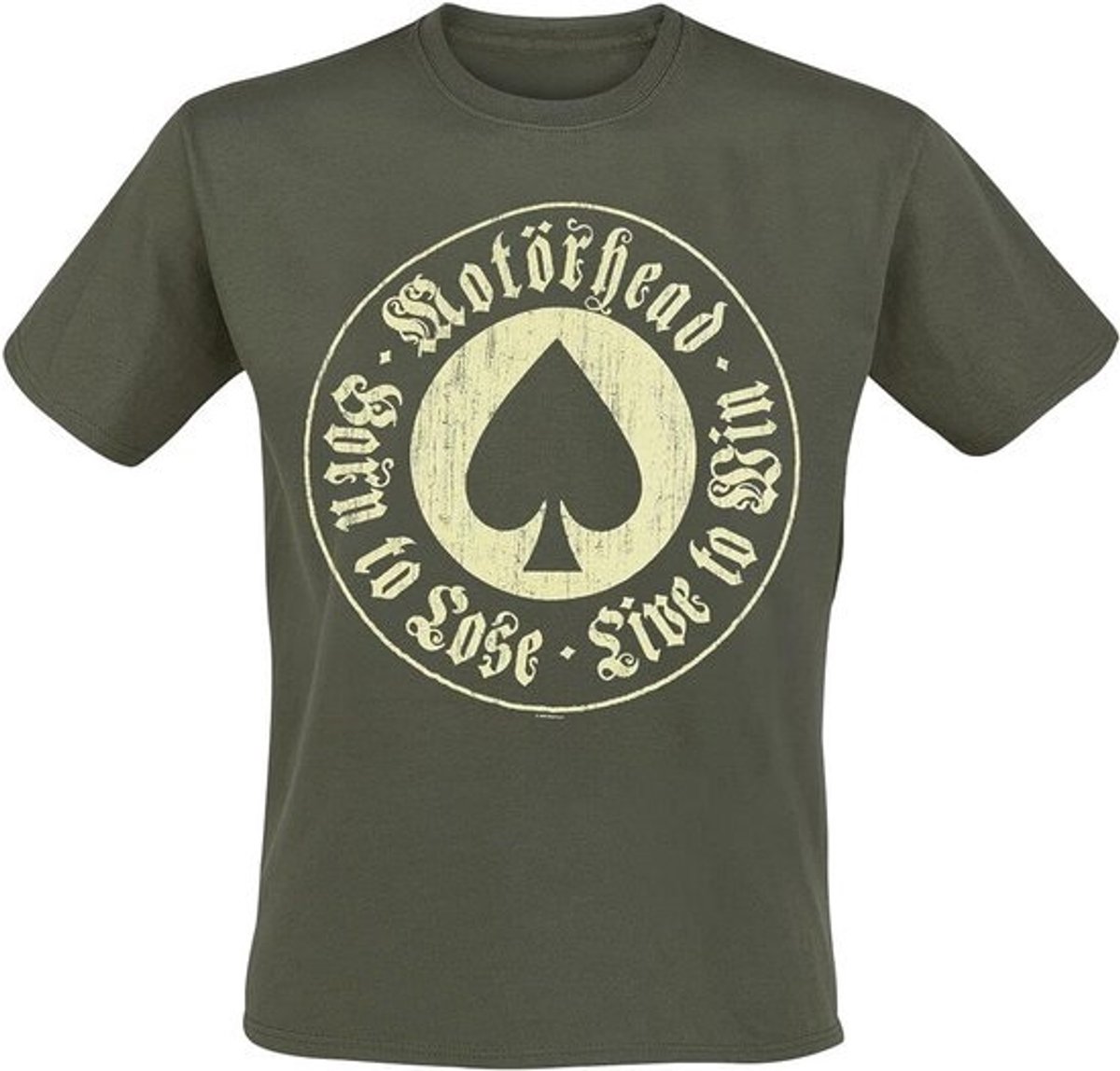 Born To Lose T-shirt kaki - Band Merch voor Muziekliefhebbers