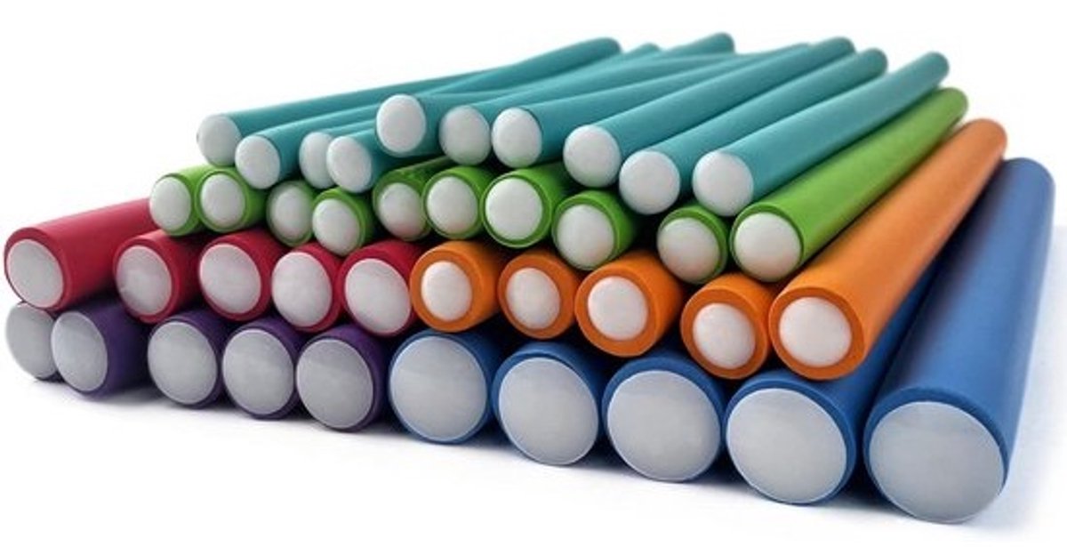 Papillotjes voor Natuurlijke Krullen - 40 Stuks, Geschikt voor Grote en Kleine Krullen, Flexibel en Meerkleurig