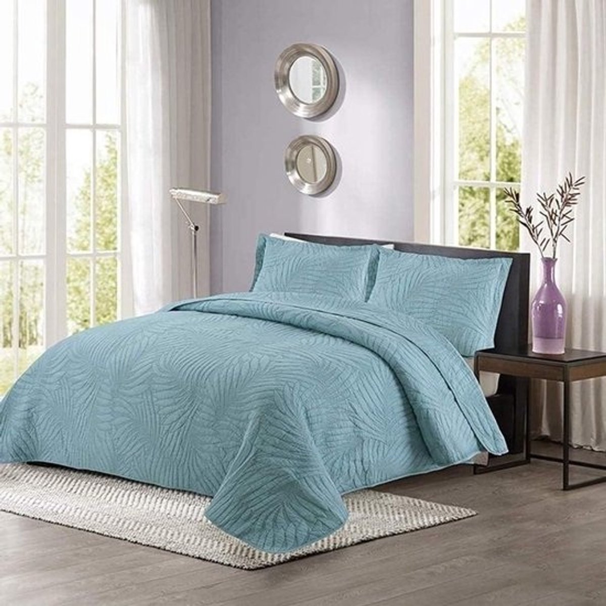 Gewatteerde Sprei - Bedsprei Dekbed - Slaapkamer Decoratie - 100% Katoen - 230x250cm - Blauw