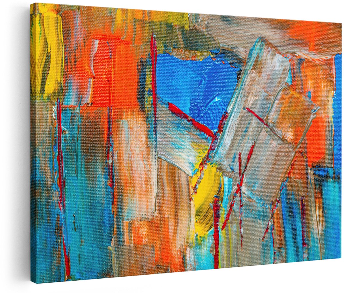 Artaza Canvas Schilderij Abstract - 180x120 cm - Groot - Wanddecoratie Modern - Muurdecoratie Kleurrijk - Decoratie Woonkamer - Schilderijen Op Canvas