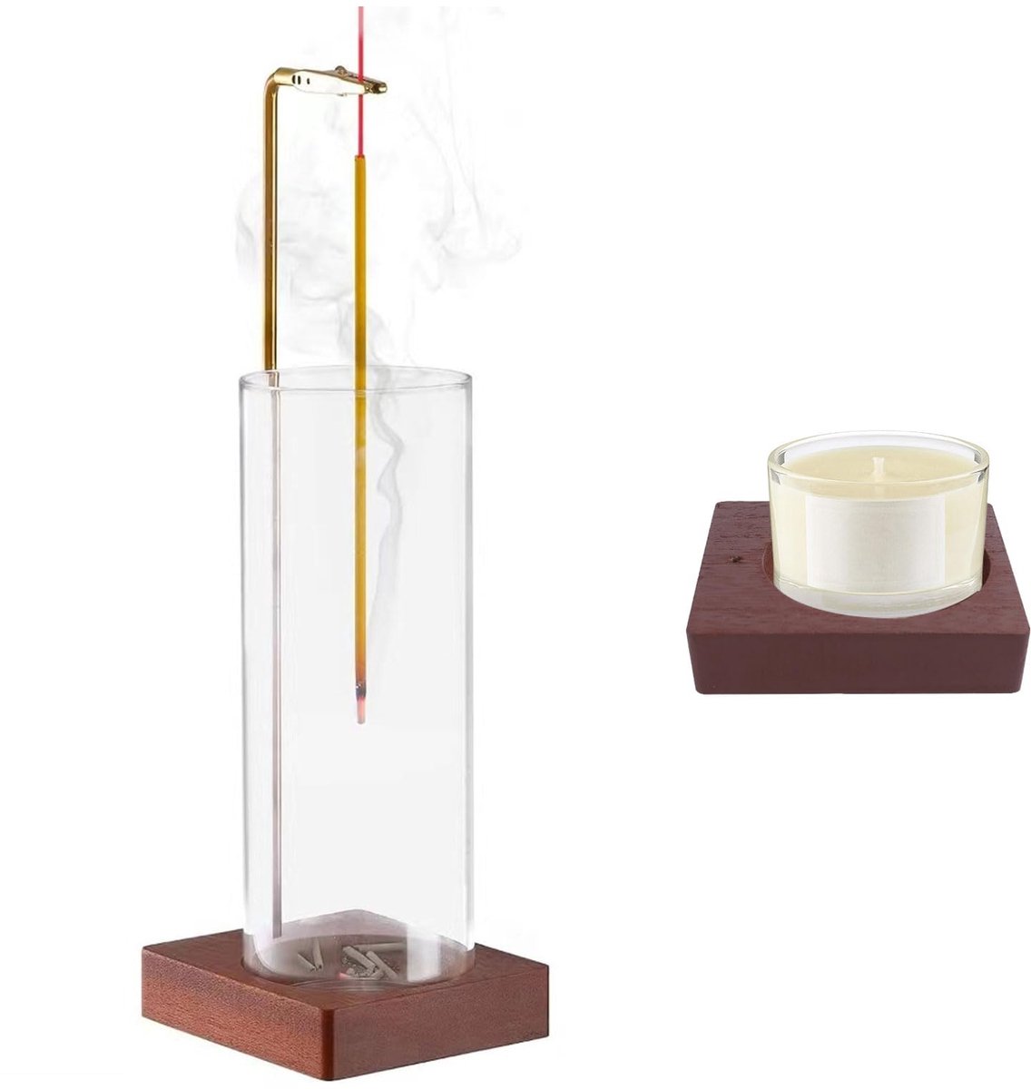 Dailygoods - Houten Wierookhouder met Verwijderbare Asopvangbak - Modern Design