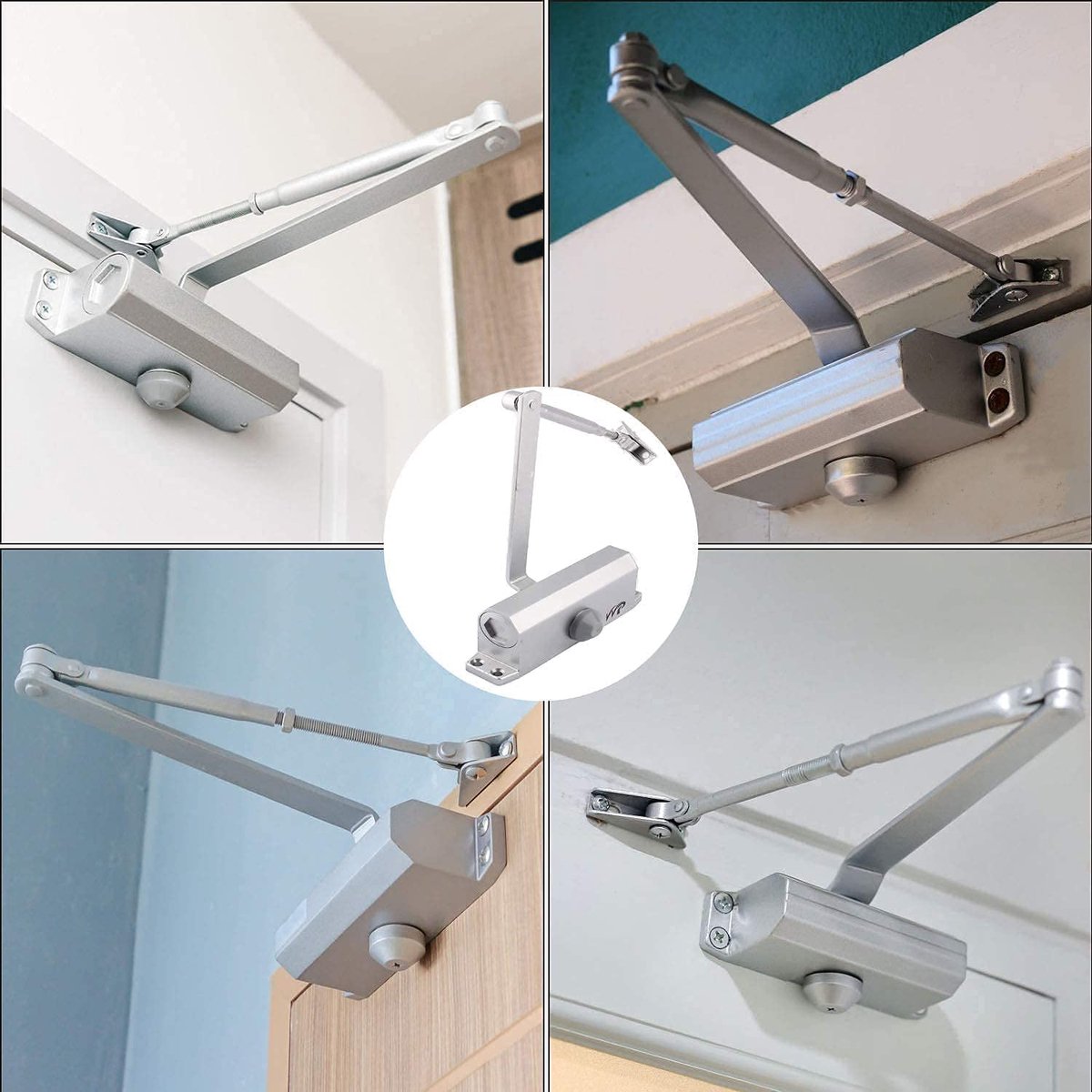 Dailygoods - Automatische Hydraulische Deursluiter - Verstelbare Sluitkracht - Voor Commercieel en Thuis - 45-65 kg - Zilver