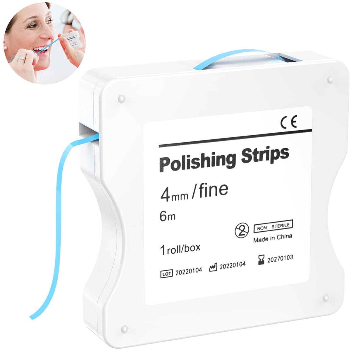 Dailygoods- Tandschuurpapier - Tandheelkundige Polijststrips - 4mm Breedte - 6M/Rolletjes/Doos - Interdentaal Polijstgereedschap - Efficiënte Tandpolijststrips