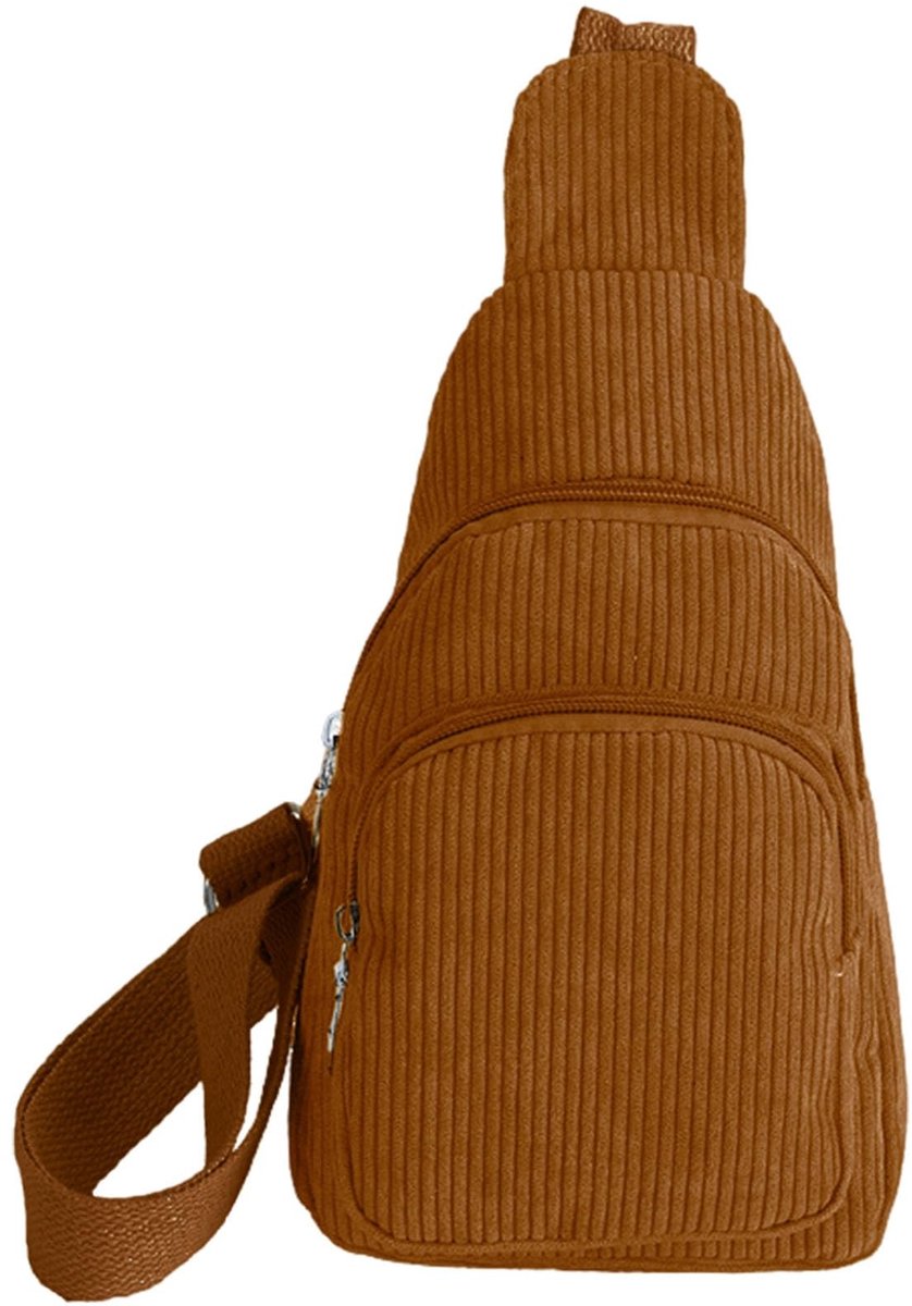 Dailygoods - Dames Corduroy Schoudertas - Kleine Sporttas met Verstelbare Strap