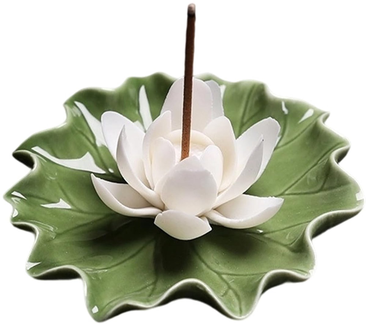 Dailygoods - Lotus Wierookbrander Houder - Keramisch met Afneembare Asopvang