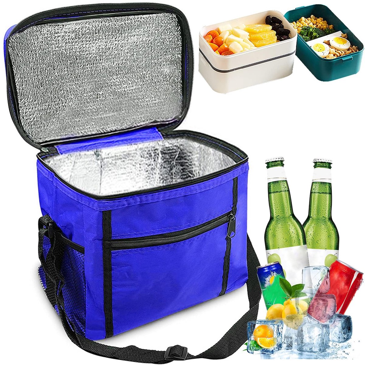 Dailygoods - Koeltas - Vouwbare Picknicktas, 10 Liter, Blauw
