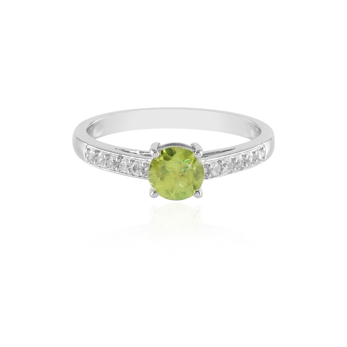 Cavill - Zilveren Ring met Sfeen 0,64 ct - 925 Sterling Zilver Geplatineerd - Ronde Briljant Slijpsel - Dames Elegante Sieraden