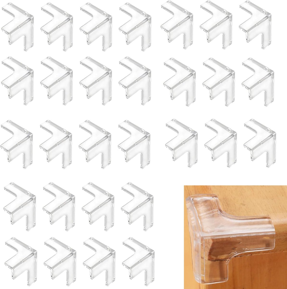 Dailygoods - 30 stuks zelfklevende randbescherming voor kinderen, transparante siliconen