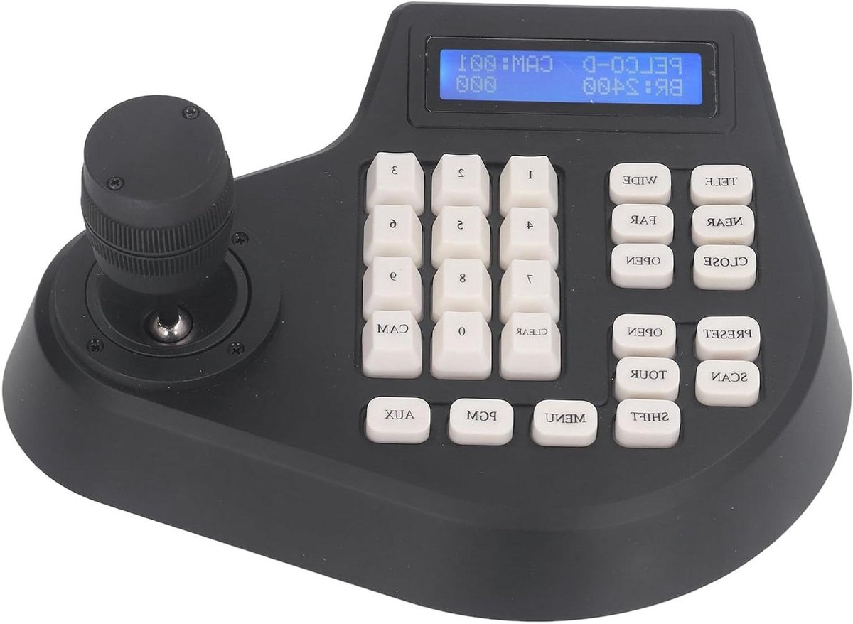 PTZ Cameratoetsenbord - Joystick Controller - Beveiligingsbewaking - 1500m Communicatieafstand - LCD Display - Zwart