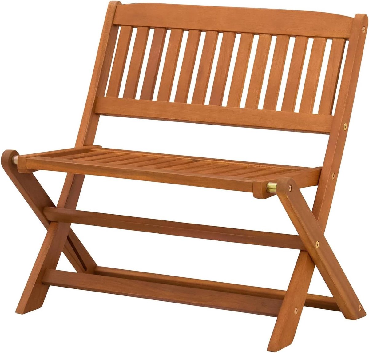 Klapbank Kinderen - Houten Kinderbankje - Spelen en Lezen - Massief Eucalyptushout - 61 x 38 x 57 cm - Bruin