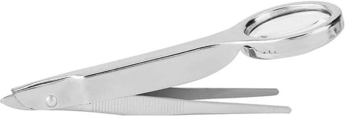 - Multifunctionele RVS Tweezers - 10x Vergrootglas - Precisie gereedschap - Geschikt voor juwelen - Hobbyisten - Handzaam en lichtgewi