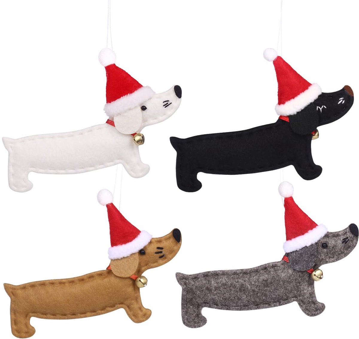 Dailygoods - 4 Stuks Hanger voor Honden - Winterse Kerstdecoraties voor Feestelijke Sfeer