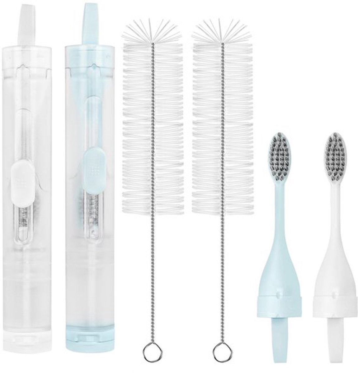 - Tandenborstel - Opvouwbare Tandenborstel - Hygiënisch en Compact - Blauw/Wit - Tandenborstelset - Ideaal voor Reizen - Navulbaar...