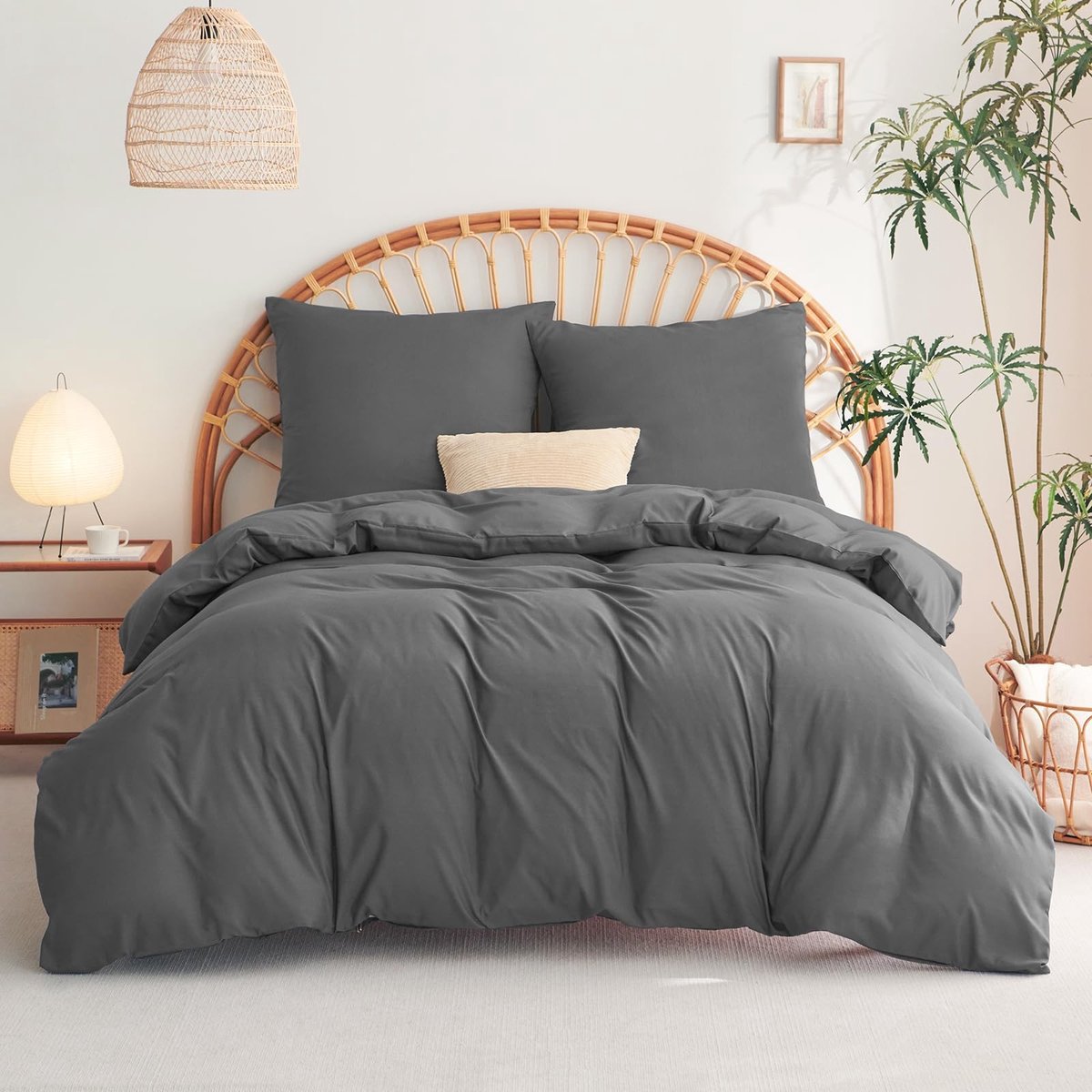 Dailygoods - Dekbedovertrekset 155x220 cm met 2 Kussenslopen - 100% Microfiber Anthraciet