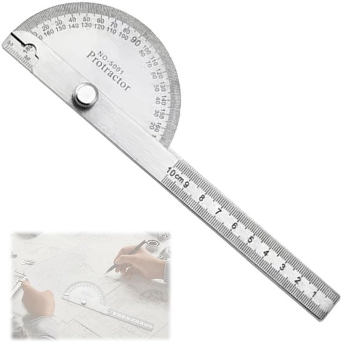 Hoekmeter - gonometer - Nauwkeurige hoekmeting - 150mm - Voor school en klussen - Universeel gebruik